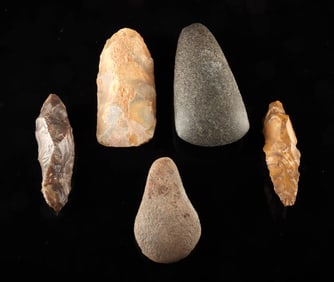 Lot of 5 African Saharan Neolithic Stone Tools