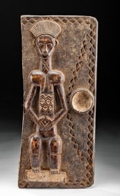 20th C. African Baule Wood Panel w/ Figure