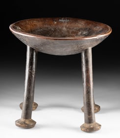Kenyan Luo Wood Man's Stool, Four Legged Kom Nyalwo