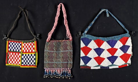 Three African Zimbabwe & Zulu Beaded Ornaments