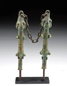 African Yoruba Bronze Edan (deity Onile, Male / Female)