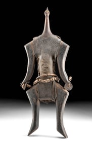 African Namji Wood Fertility Doll w/ Leather Clothing