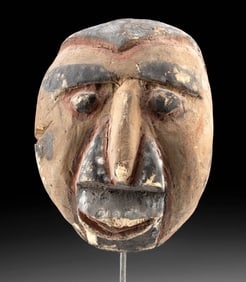 PNG Sepik River Painted Wood Yam Mask