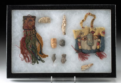 Pre-Columbian Textiles & Pottery / Bone Pendants