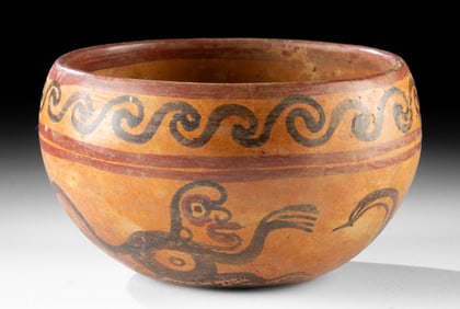 Maya Copador Polychrome Bowl - Three Monkey Motif