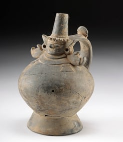 Sican Blackware Pottery Stirrup Jar
