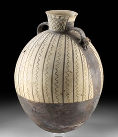 Chancay Black on White Pottery Jar