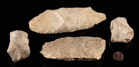 4 Archaic Native American Chert Stone Tools
