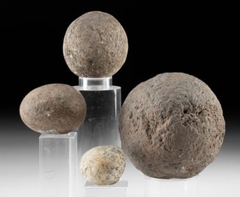 Four Native American Eastern Woodland Game Spheres