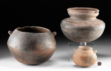 Three Ancient Chorrera Pottery Jars