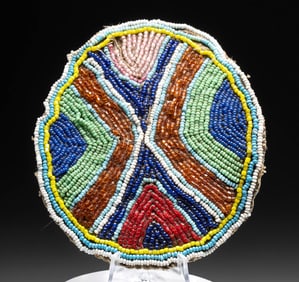 Native American Plains Crow Beaded Leather Pouch