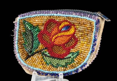 1930s Shoshone Bannock Beaded Hide Coin Purse