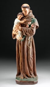 20th C. Spanish Colonial Mexican Ceramic St. Anthony