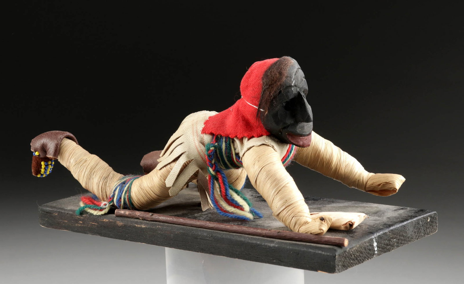 Iroquois Cornhusk Doll Wearing False Face Society Mask (1 of 6)