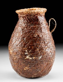 1950s Native American Apache Wicker / Pitch Water Jug
