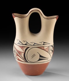 Signed Jemez Pueblo Wedding Jar by C. Toya