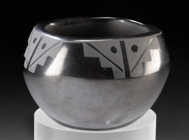 Santa Clara Pueblo Blackware Bowl by Ursulita Naranjo