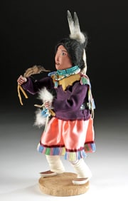 Mid-20th C. Wood "Navajo Dancer" Doll, Rita Sloan