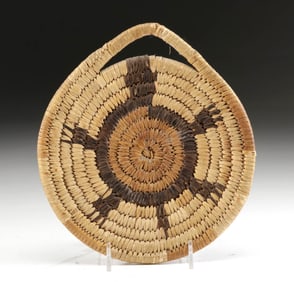 1960s Hopi Basketry Plaque Turtle Clan