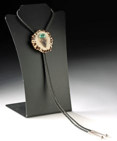 Southwestern Bolo Tie: Antler, Turquoise & Arrowhead