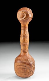 20th C. Haida Wooden Eagle Clan Rattle