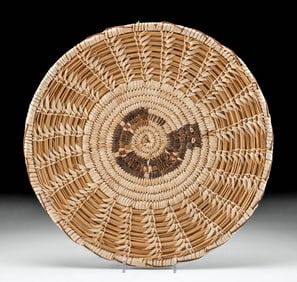 Tohono O'odham Papago Woven Tray w/ Rattlesnake