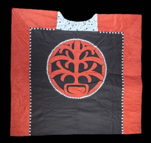 20th C. First Nations Button Blanket by Simon Dick