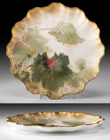 Royal Doulton Porcelain Gilt Cabinet Plate, Dandelions