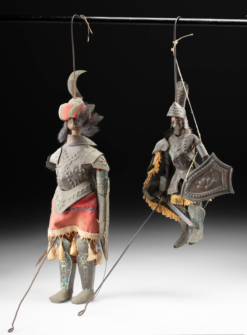 Pair of Sicilian Marionettes: Knight & Moorish Warrior (1 of 2)