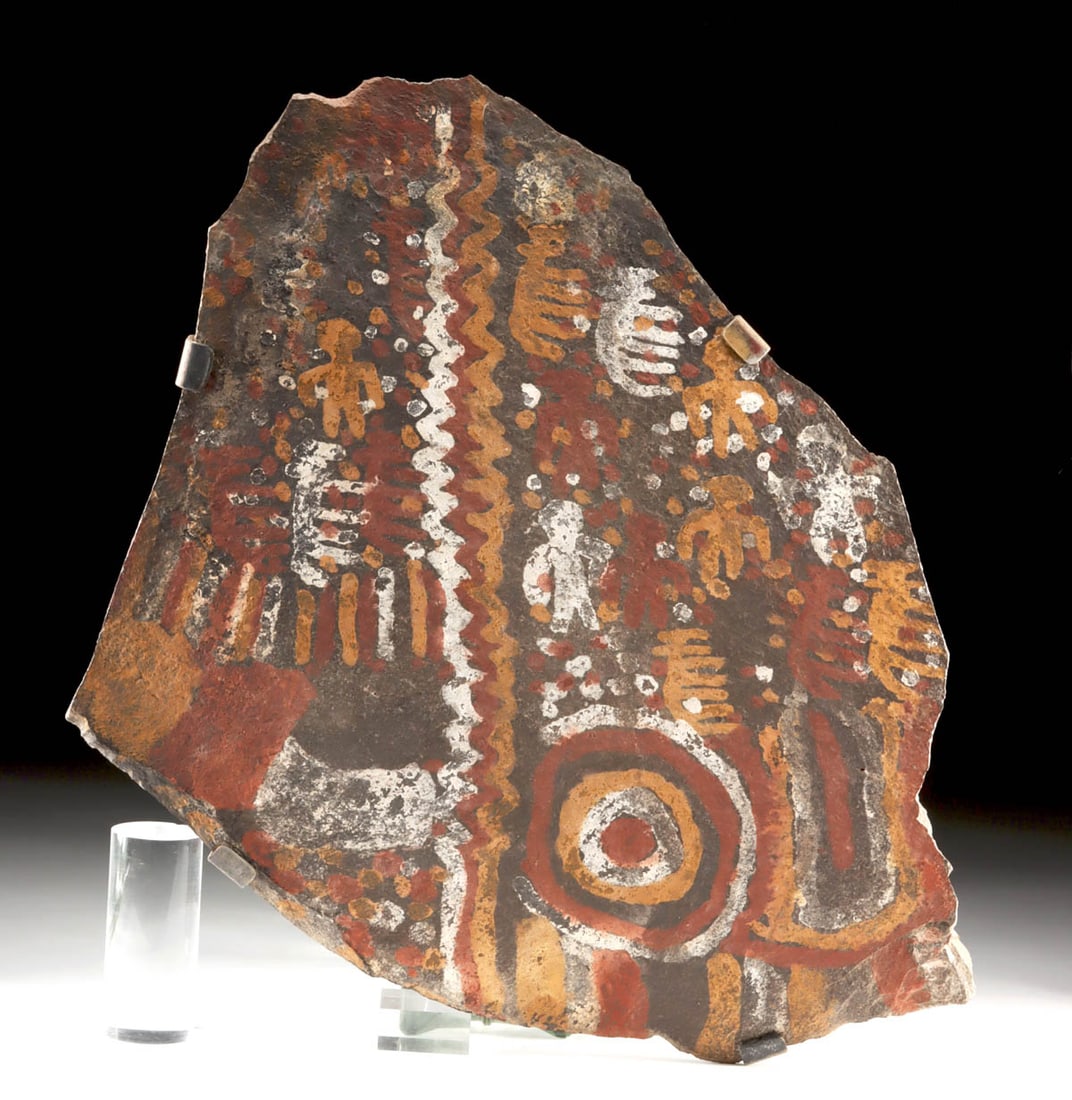 Rare Inca Hinterlands Stone Plaque Painted Pictographs