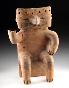 Quimbaya Pottery Slab Figure - Nude Phallic Male