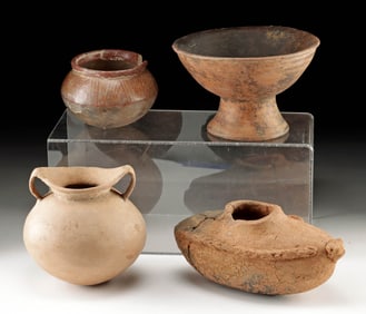 Lot of 4 Pre-Columbian Pottery Vessels - Narino & Cocle