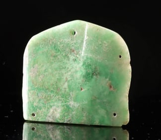 Maya Apple Green Jade Pectoral Pendant w/ Eye Motif