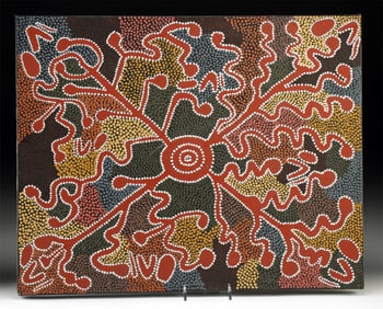 20th C. Australian Aboriginal Painting on Canvas