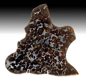 Large Pallasite Meteorite Slab with Olivine Crystals