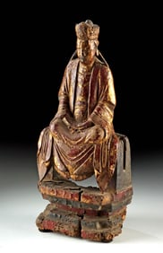 Chinese Ming Era Guanyin Shrine Figure + Sealed Niche