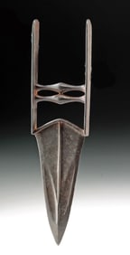 18th C. Indian Iron Punch Dagger w/ Trace Gilding