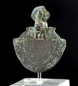 Egyptian Late Dynastic Bronze Aegis Amulet of Bastet