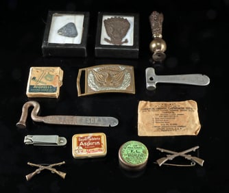 US Civil War & WWII Relics: Buckle, Pins & Insignia