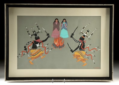 Allan Houser Serigraph - Apache Crown Dancers (1952)