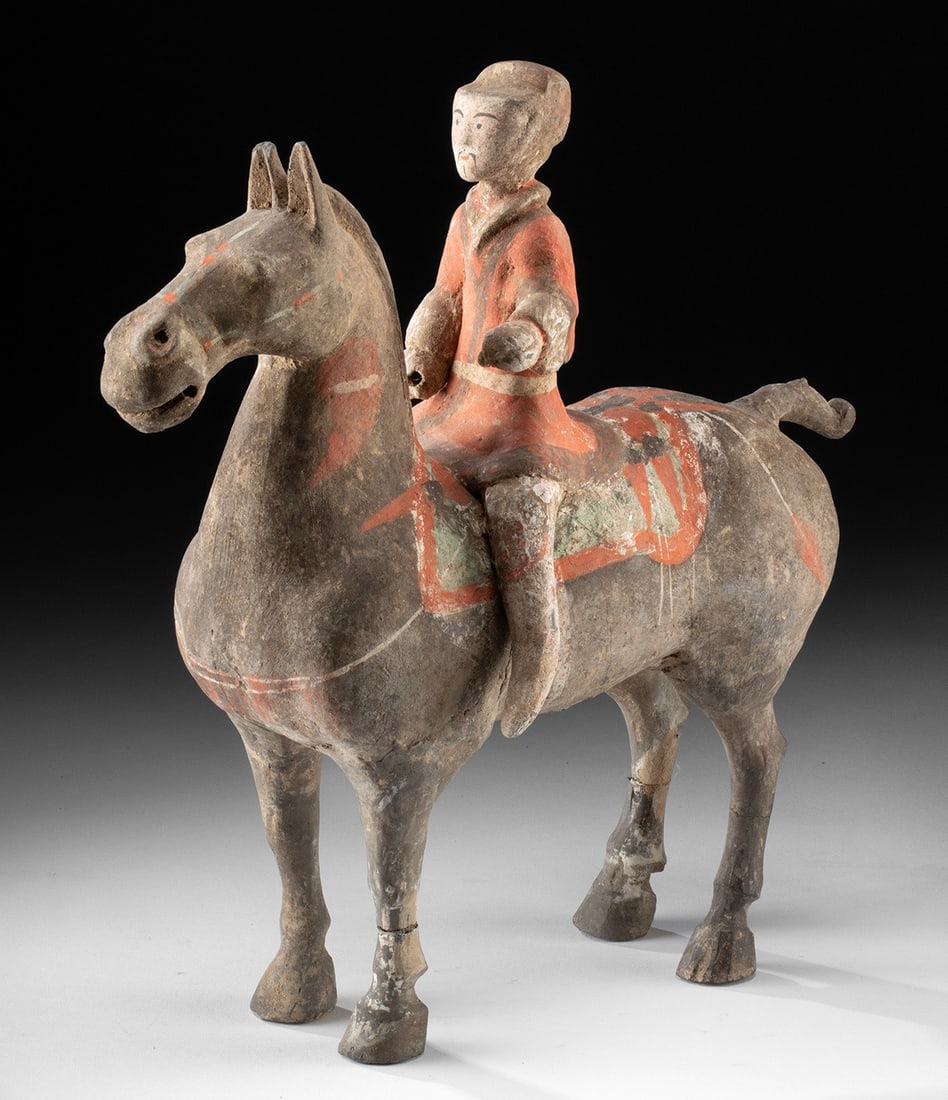Han Dynasty Terracotta Horse and Rider Funerary Mingqi (1 of 4)