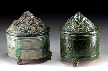 Han Dynasty "Hill Jars" Bear Feet, Kunlun Mountain Lids