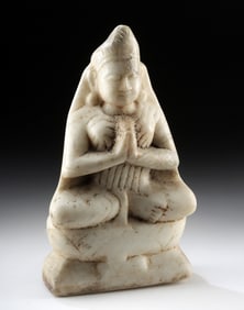 Tibetan Marble Figure of Tara in Anjali Mudra