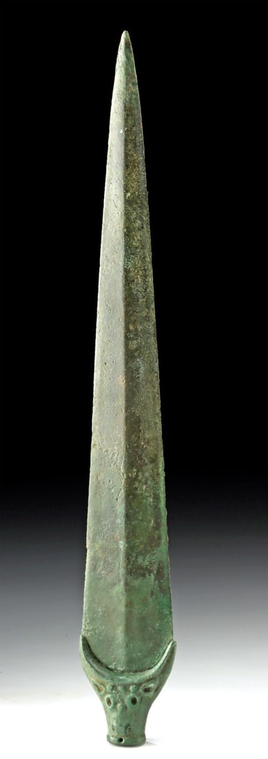 Egyptian Bronze Double-Edge Dagger Hathor / Bull Motif (1 of 3)