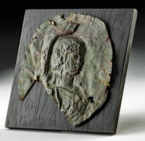 Roman Copper Applique - Minerva w/ Corinthian Helmet