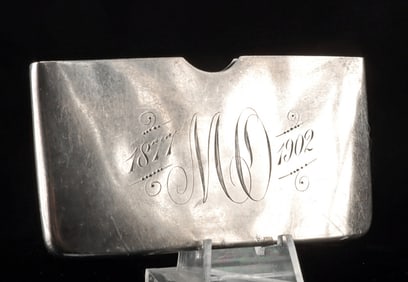 Shiebler Sterling Silver Monogram Card Case, Dated 1902