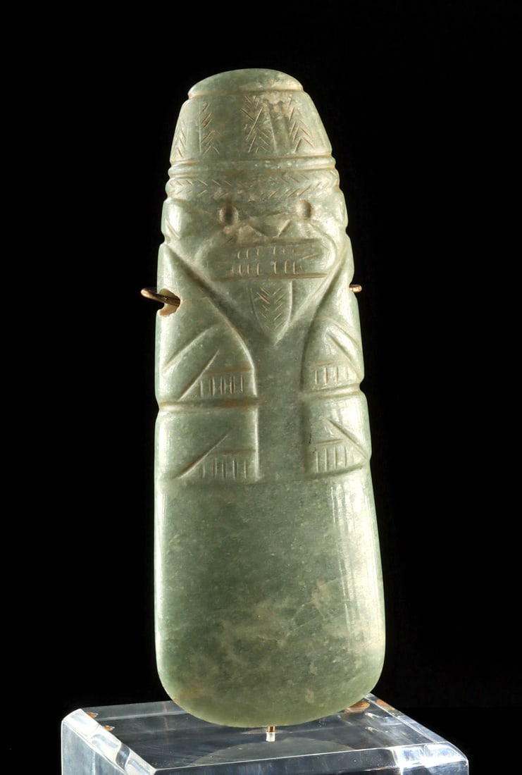 Costa Rican Figural Jade Celt - Avian Axe God (1 of 3)