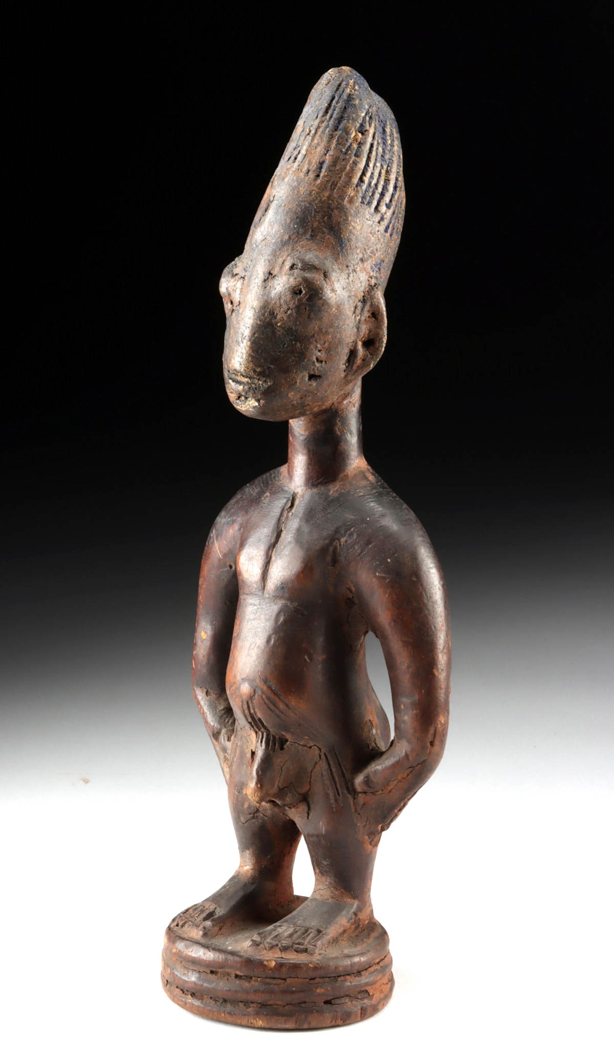 African Yoruba Wooden Male Ibeji Twin Figure (1 of 3)