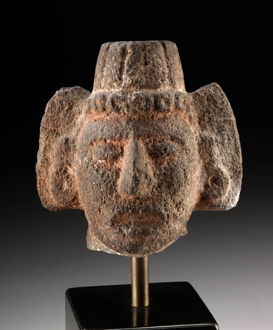 Aztec Basalt Head (possibly representing Xiuhtecuhtli, God of Fire and Renewal) (1 of 4)