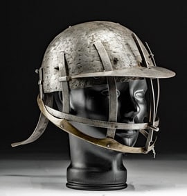 17th C. French Brass & Steel Spider Helmet